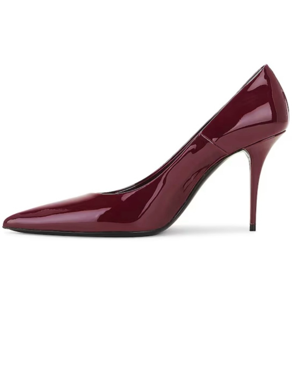 NWT Saint Laurent Bordeaux Patent Pointed-Toe Stiletto Norma Pumps